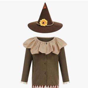 Charming Scarecrow Costume with Hat for Kids
